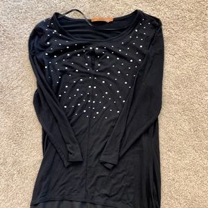 Black tunic with Silver beading